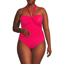 Women's Plus Size SlenderSuit Multi-Way Bandeau High Leg One Piece Swimsuit