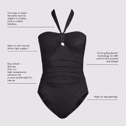 Women's Plus Size SlenderSuit Multi-Way Bandeau High Leg One Piece Swimsuit