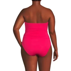 Women's Plus Size SlenderSuit Multi-Way Bandeau High Leg One Piece Swimsuit