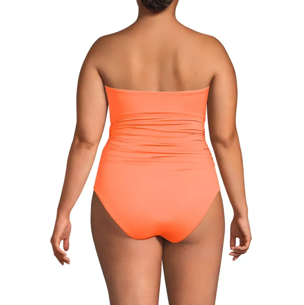 Women's Plus Size SlenderSuit Multi-Way Bandeau High Leg One Piece Swimsuit