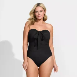 Women's Plus Size SlenderSuit Multi-Way Bandeau High Leg One Piece Swimsuit