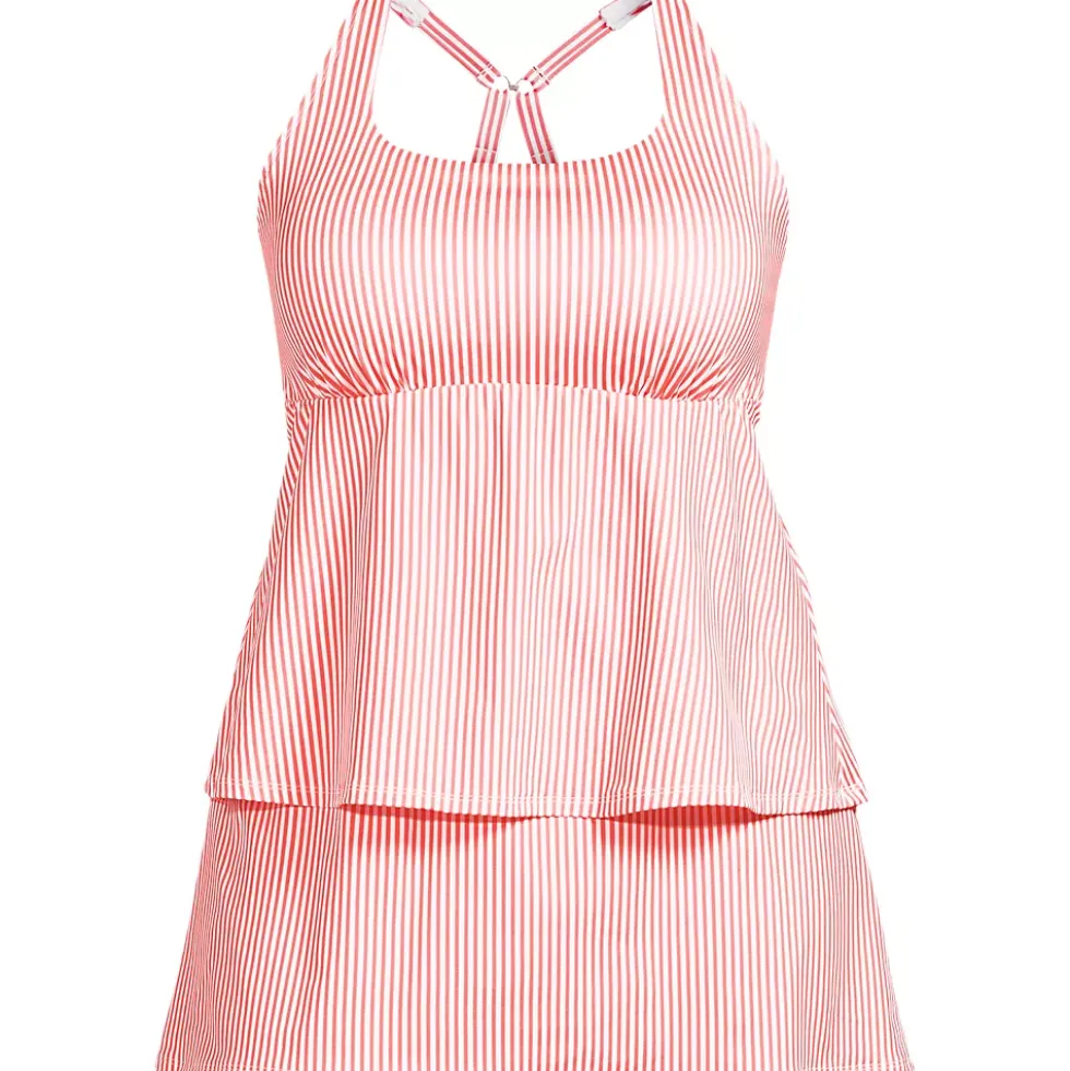 Women's Plus Size Square Neck Flutter Tankini Control Skirt Set