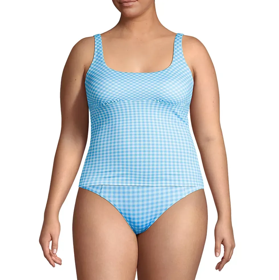 Women's Plus Size Square Neck Underwire Tankini Swimsuit Top