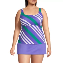 Women's Plus Size Square Neck Underwire Tankini Swimsuit Top