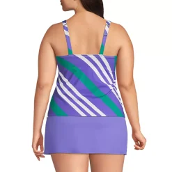 Women's Plus Size Square Neck Underwire Tankini Swimsuit Top