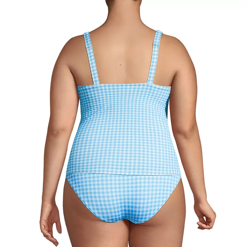 Women's Plus Size Square Neck Underwire Tankini Swimsuit Top