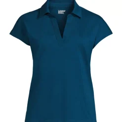 Women's Plus Size Supima Cotton Johnny Collar Polo