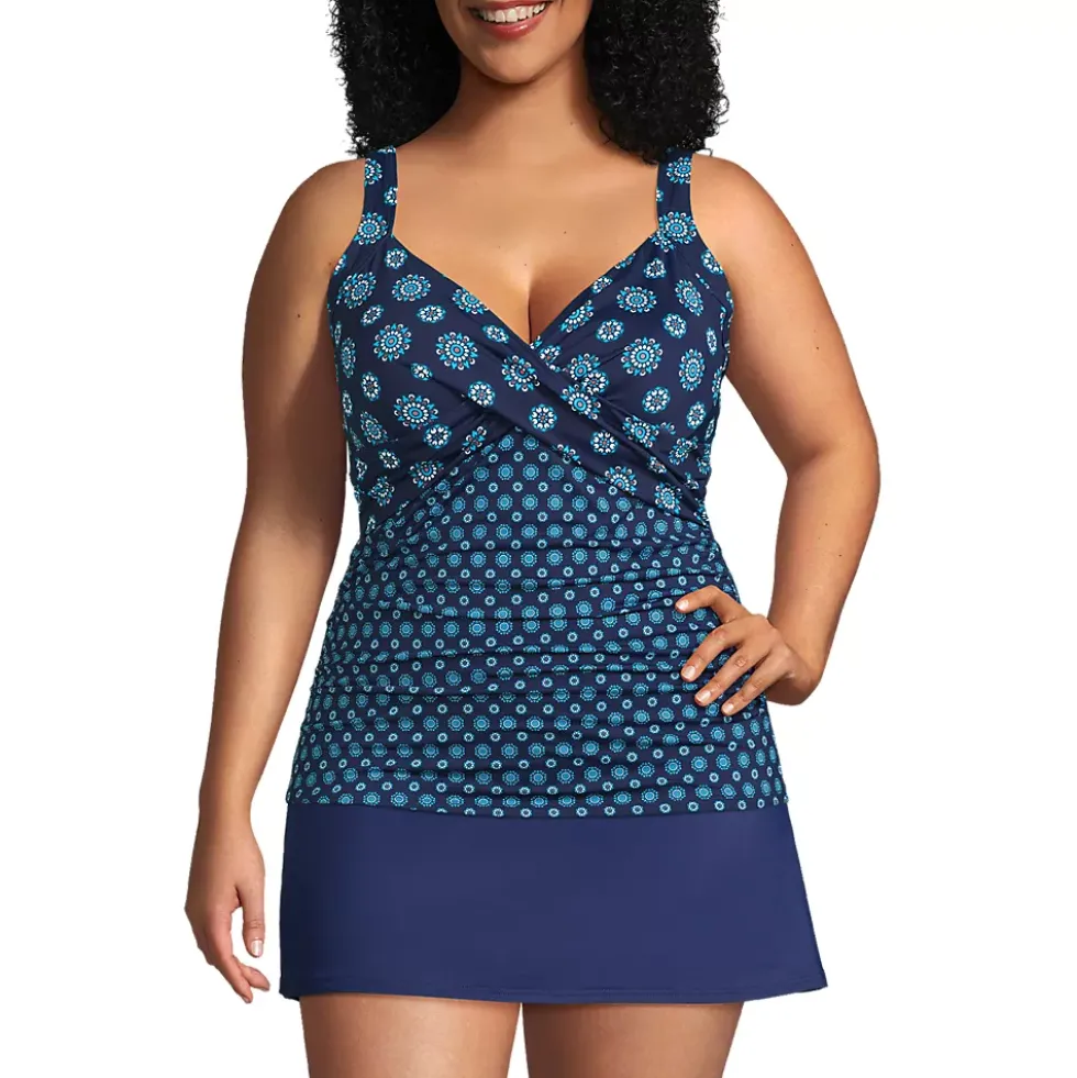 Women's Plus Size Sweetheart Wrap Underwire Tankini Top
