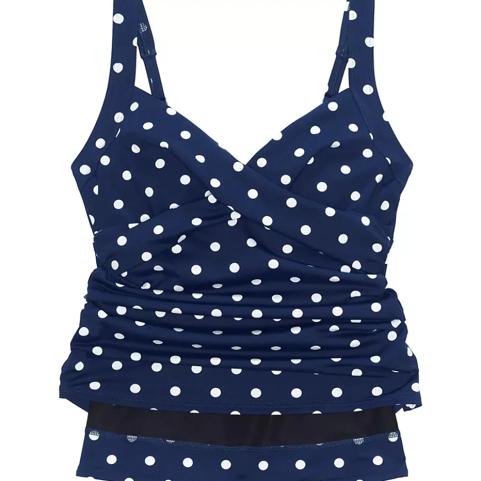 Women's Plus Size Sweetheart Wrap Underwire Tankini Top