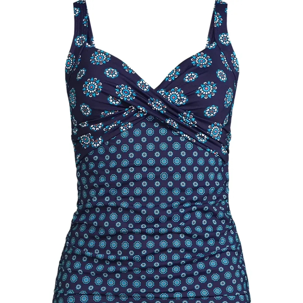 Women's Plus Size Sweetheart Wrap Underwire Tankini Top