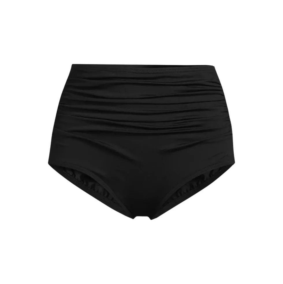 Women's Plus Size Tummy Control Retro High Waisted Bikini Swim Bottoms