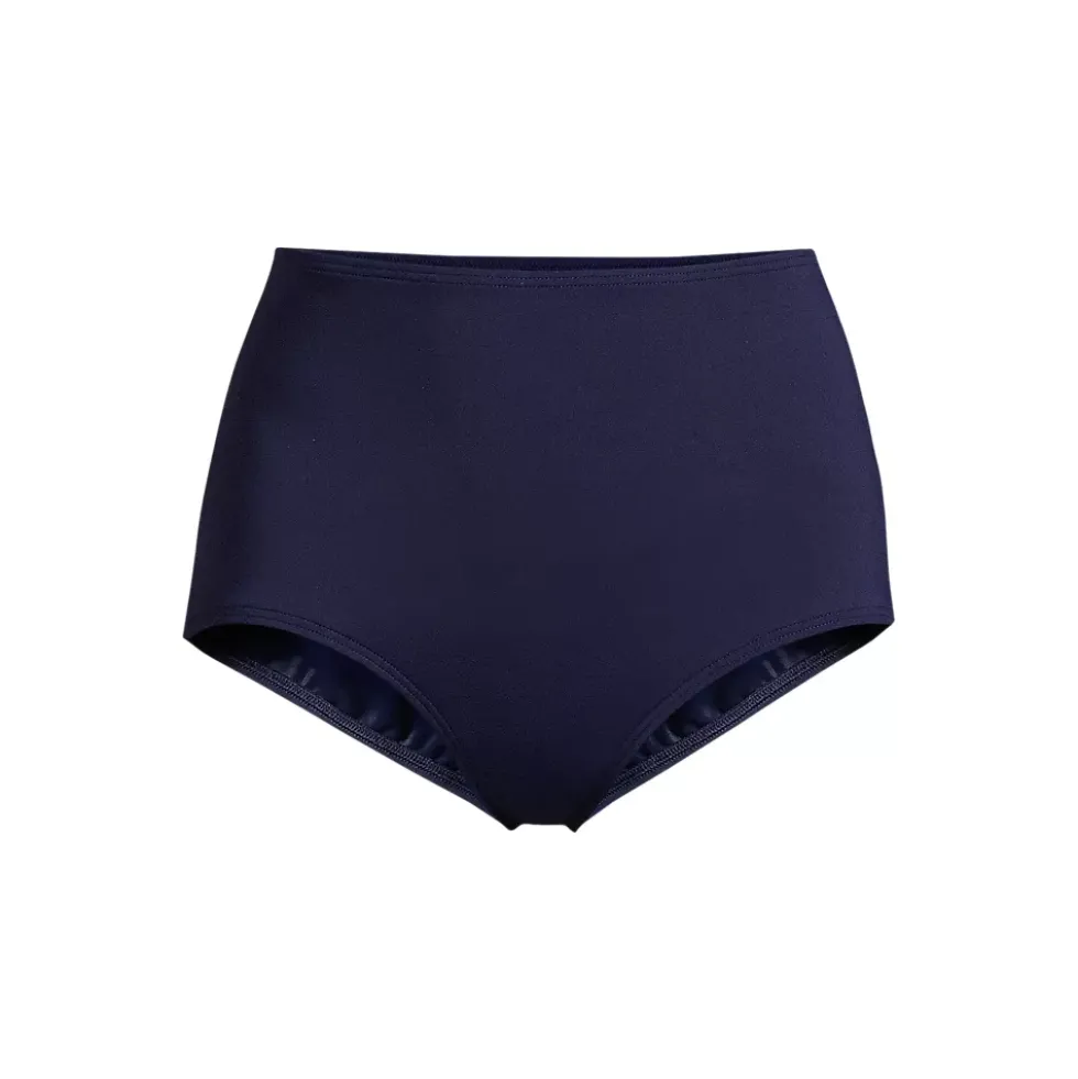 Women's Plus Size Tummy Control Tugless High Waisted Bikini Swim Bottoms