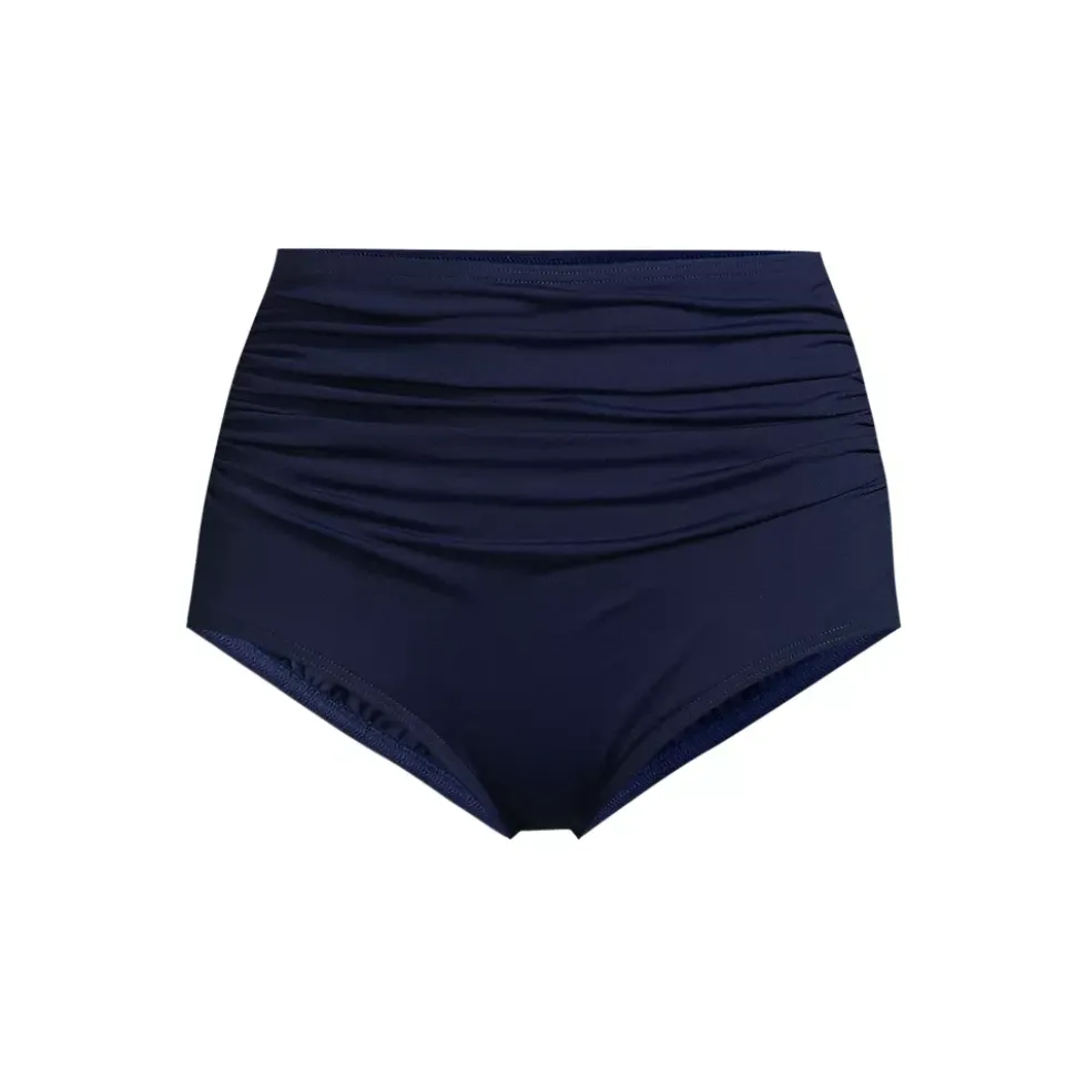 Women's Plus Size Tummy Control Retro High Waisted Bikini Swim Bottoms