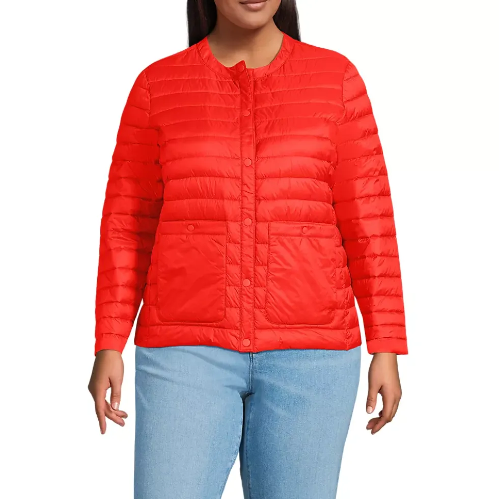 Women's Plus Size Wanderweight Collarless Packable Down Jacket