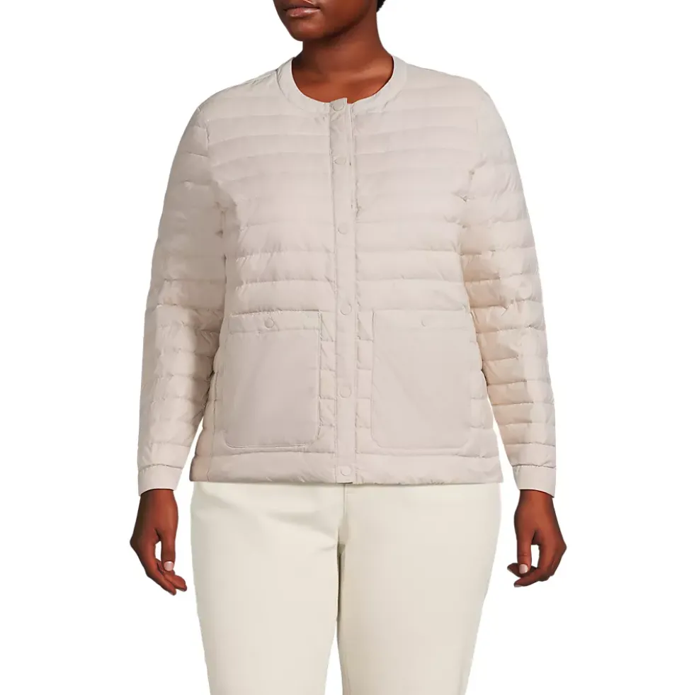 Women's Plus Size Wanderweight Collarless Packable Down Jacket