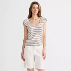 Women's Pointelle Cap Sleeve Top
