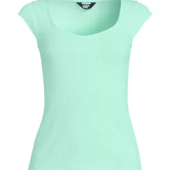 Women's Pointelle Cap Sleeve Top