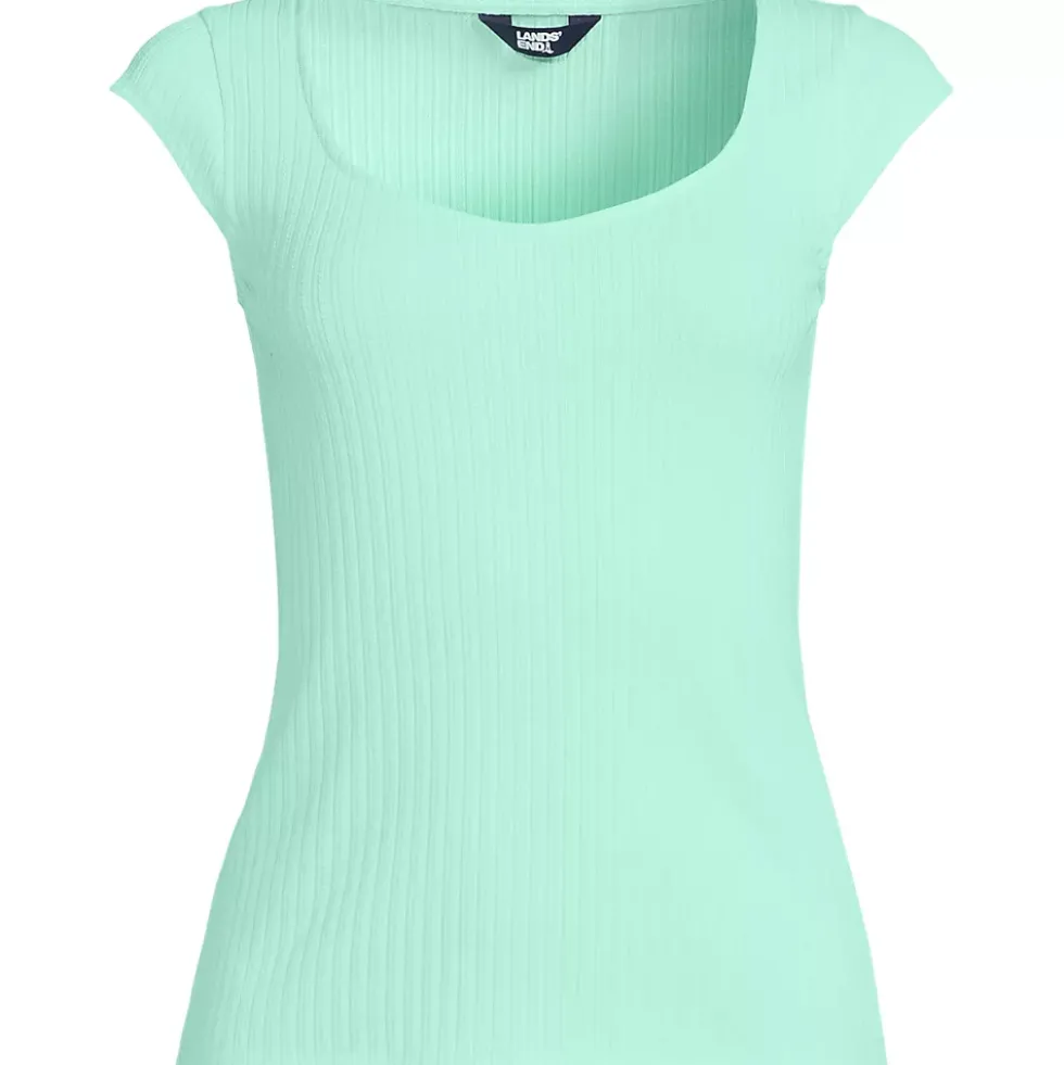 Women's Pointelle Cap Sleeve Top