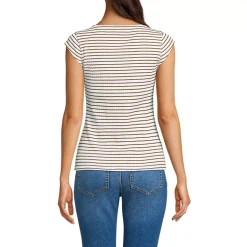 Women's Pointelle Cap Sleeve Top