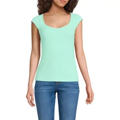 Women's Pointelle Cap Sleeve Top