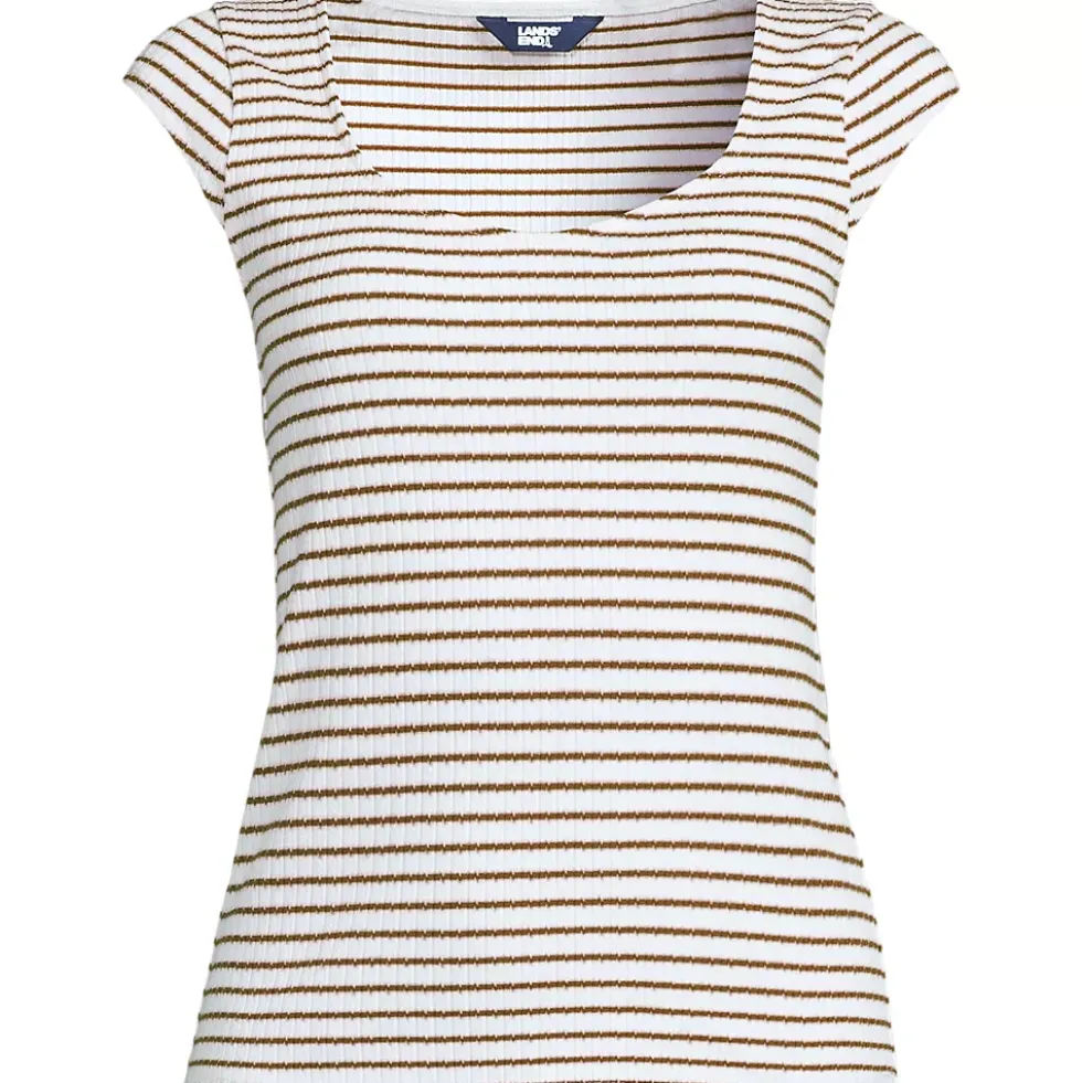Women's Pointelle Cap Sleeve Top