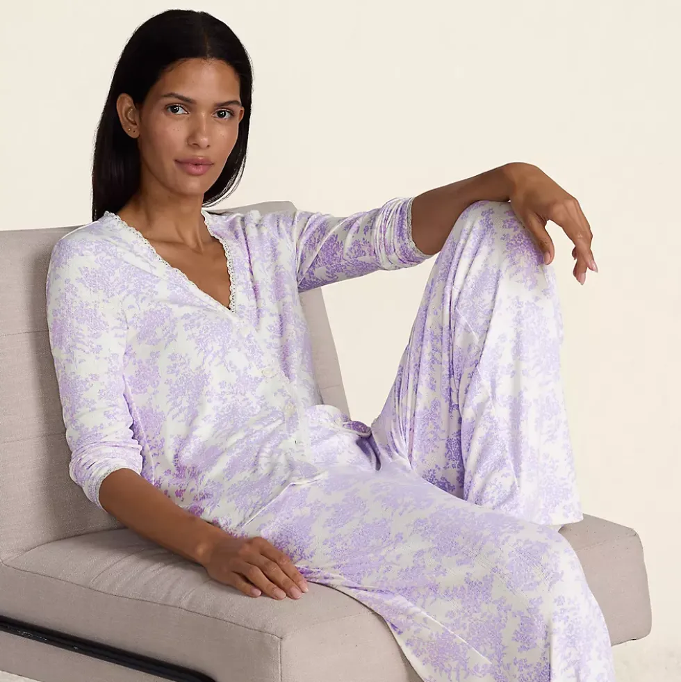Women's Pointelle Long Sleeve Sleep Cardigan