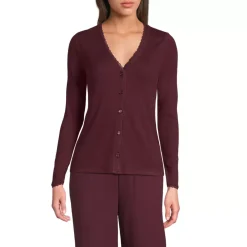 Women's Pointelle Long Sleeve Sleep Cardigan