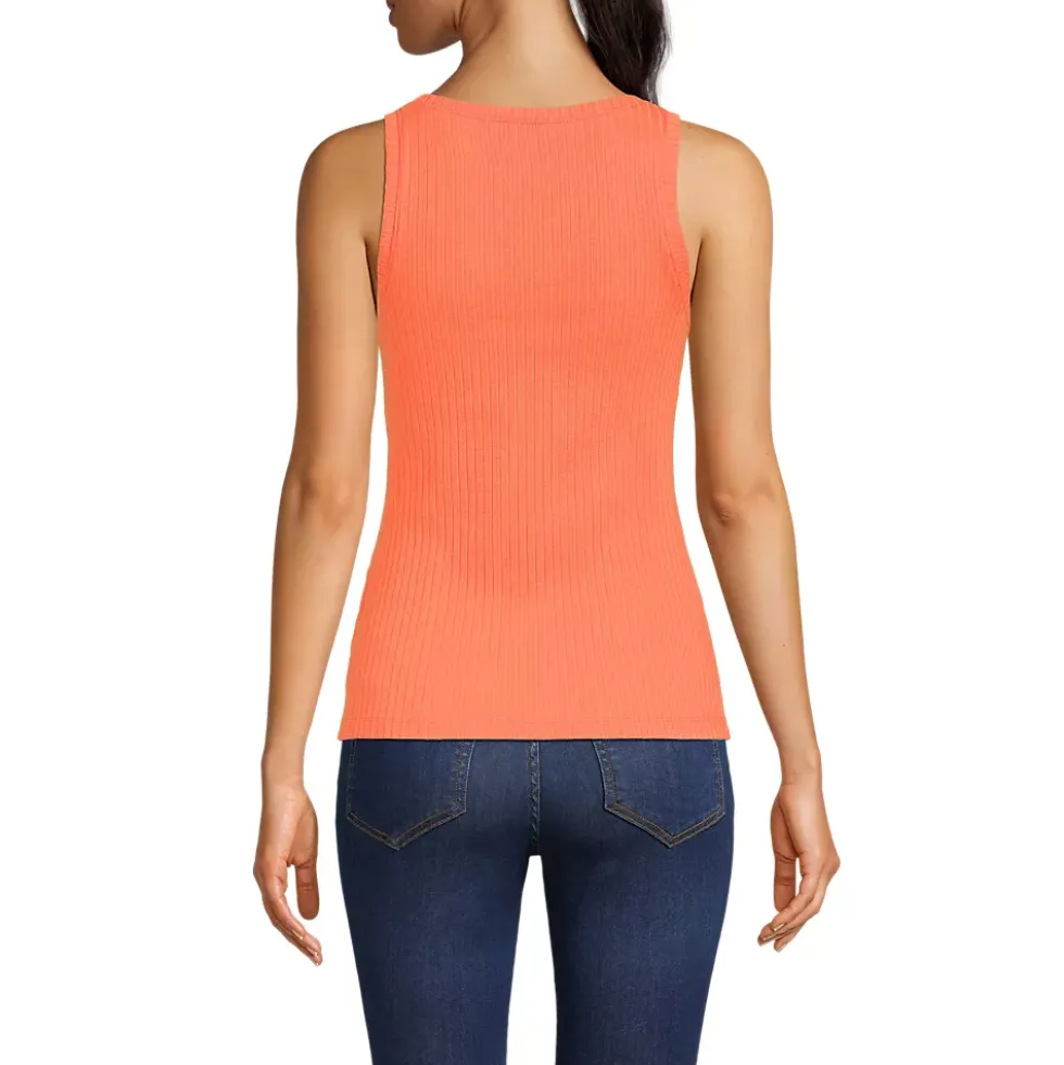 Women's Pointelle Rib UNeck Tank