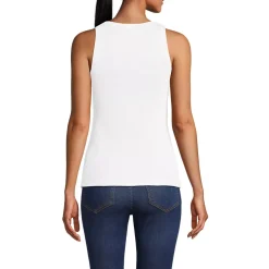 Women's Pointelle Rib UNeck Tank
