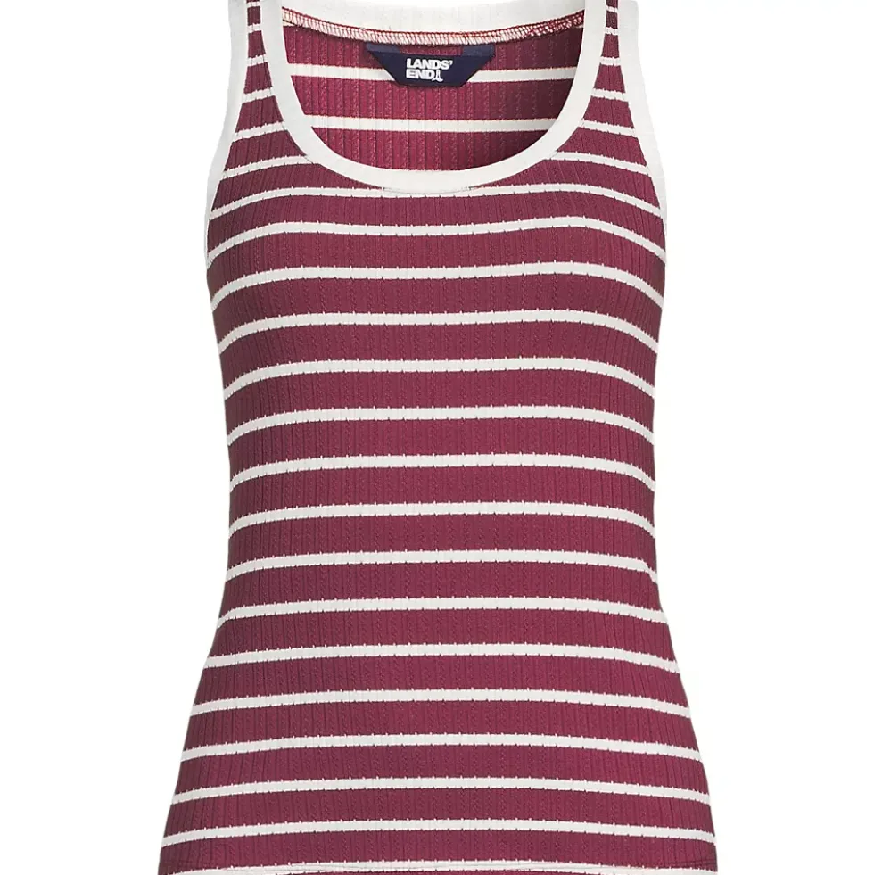 Women's Pointelle Rib UNeck Tank