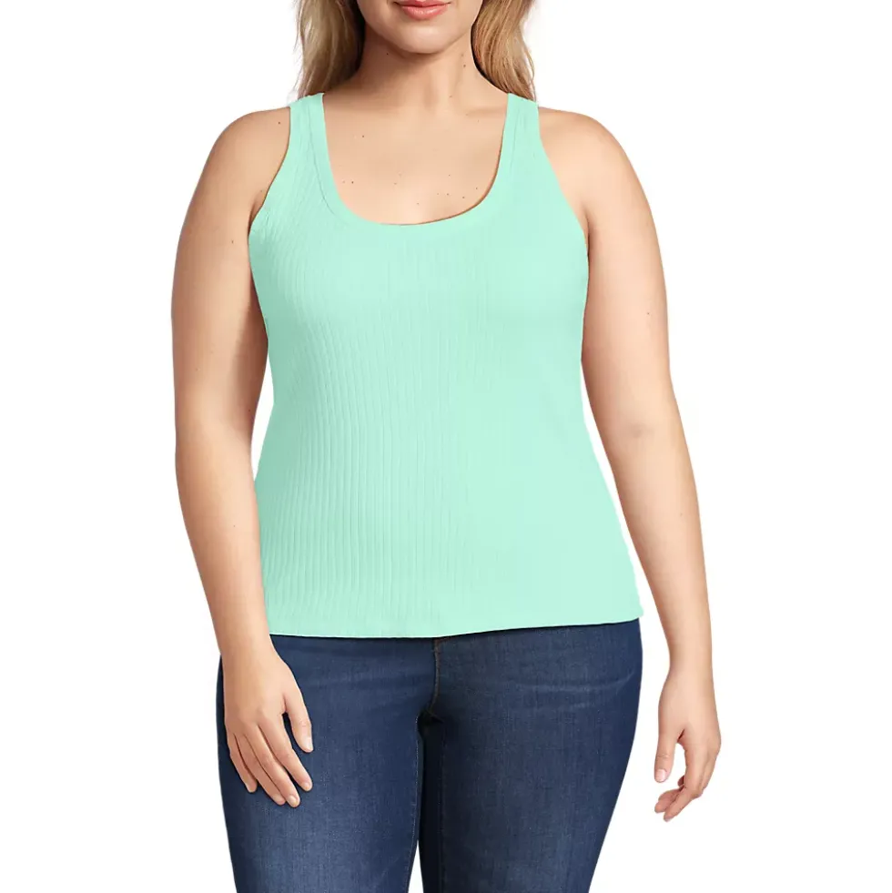 Women's Pointelle Rib UNeck Tank