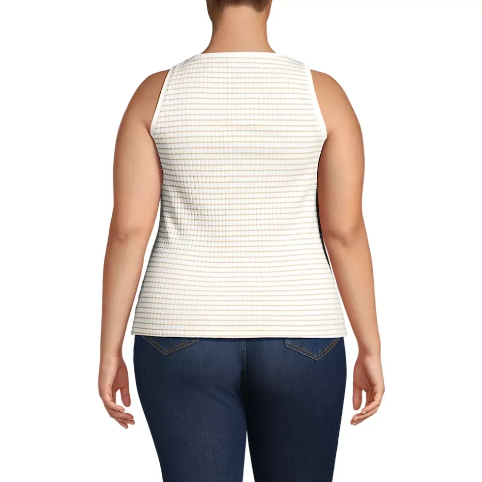 Women's Pointelle Rib UNeck Tank
