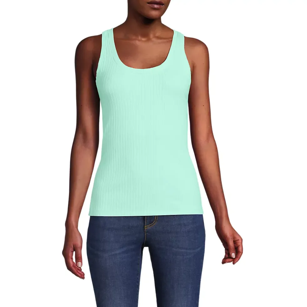 Women's Pointelle Rib UNeck Tank