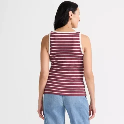 Women's Pointelle Rib UNeck Tank