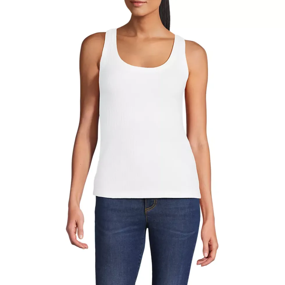 Women's Pointelle Rib UNeck Tank