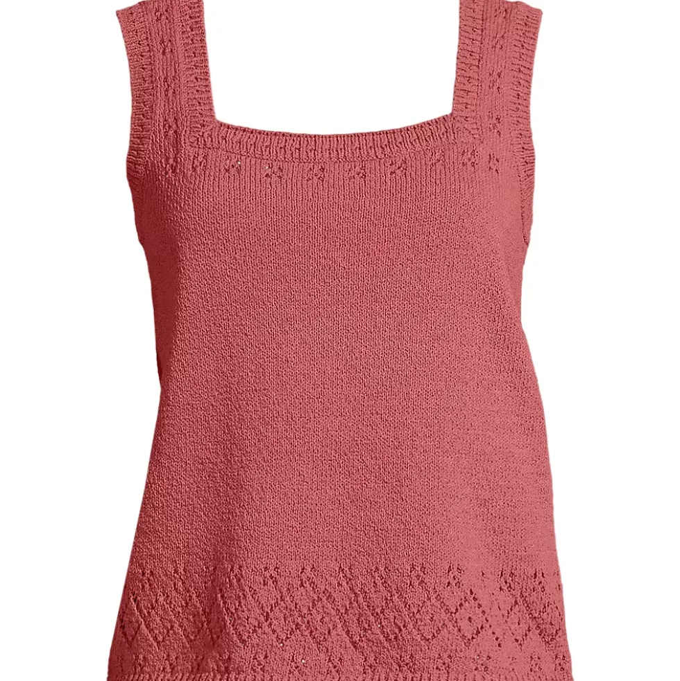 Women's Pointelle Square Neck Tank Sweater