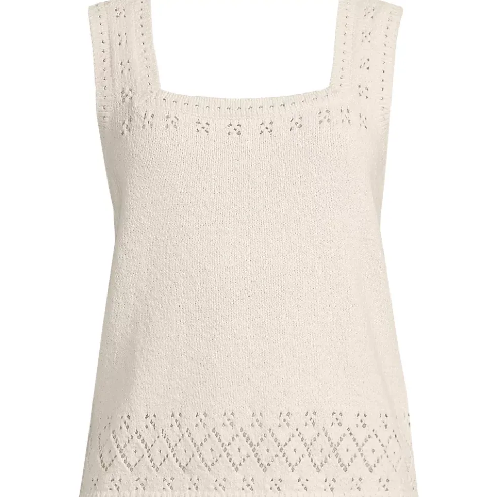 Women's Pointelle Square Neck Tank Sweater