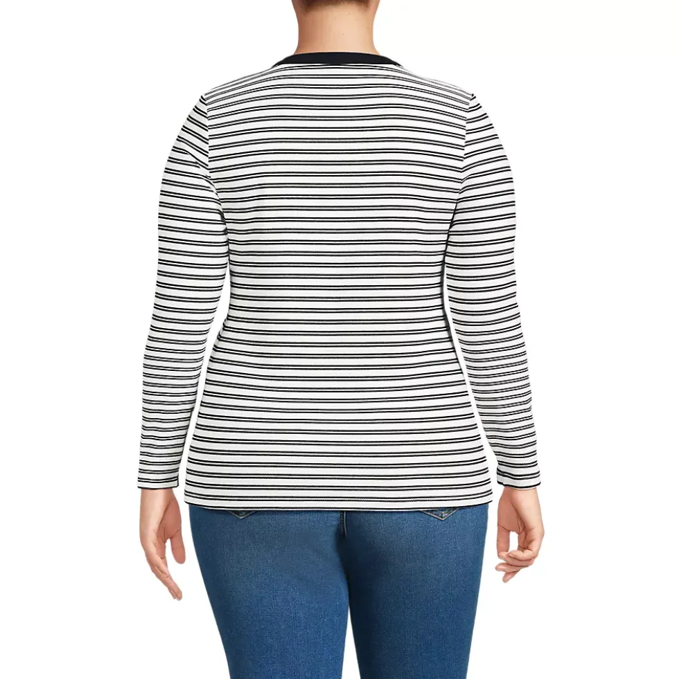 Women's Polished Rib Tie Henley Top