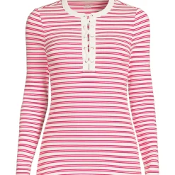 Women's Polished Rib Tie Henley Top