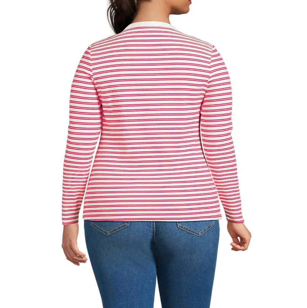 Women's Polished Rib Tie Henley Top
