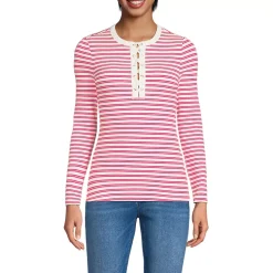 Women's Polished Rib Tie Henley Top