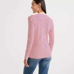 Women's Polished Rib Tie Henley Top