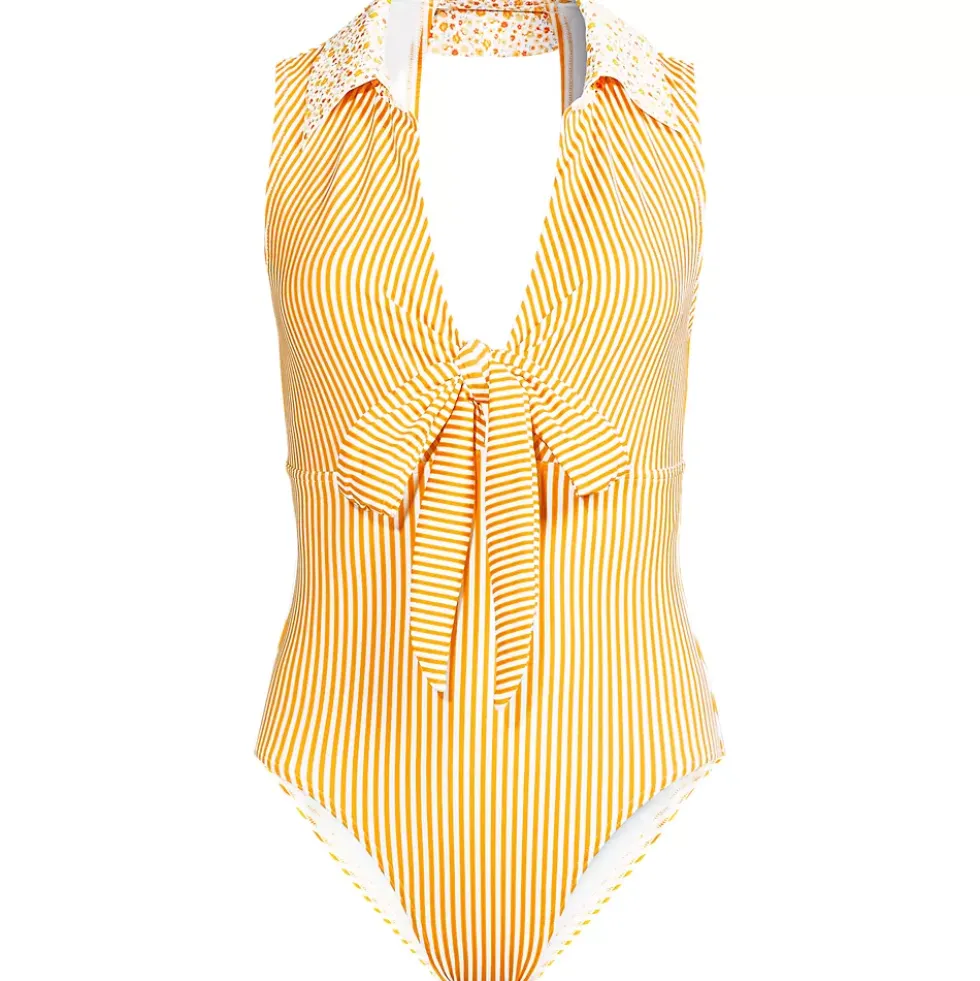 Women's Polo High Leg One Piece Swimsuit