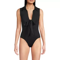 Women's Polo High Leg One Piece Swimsuit