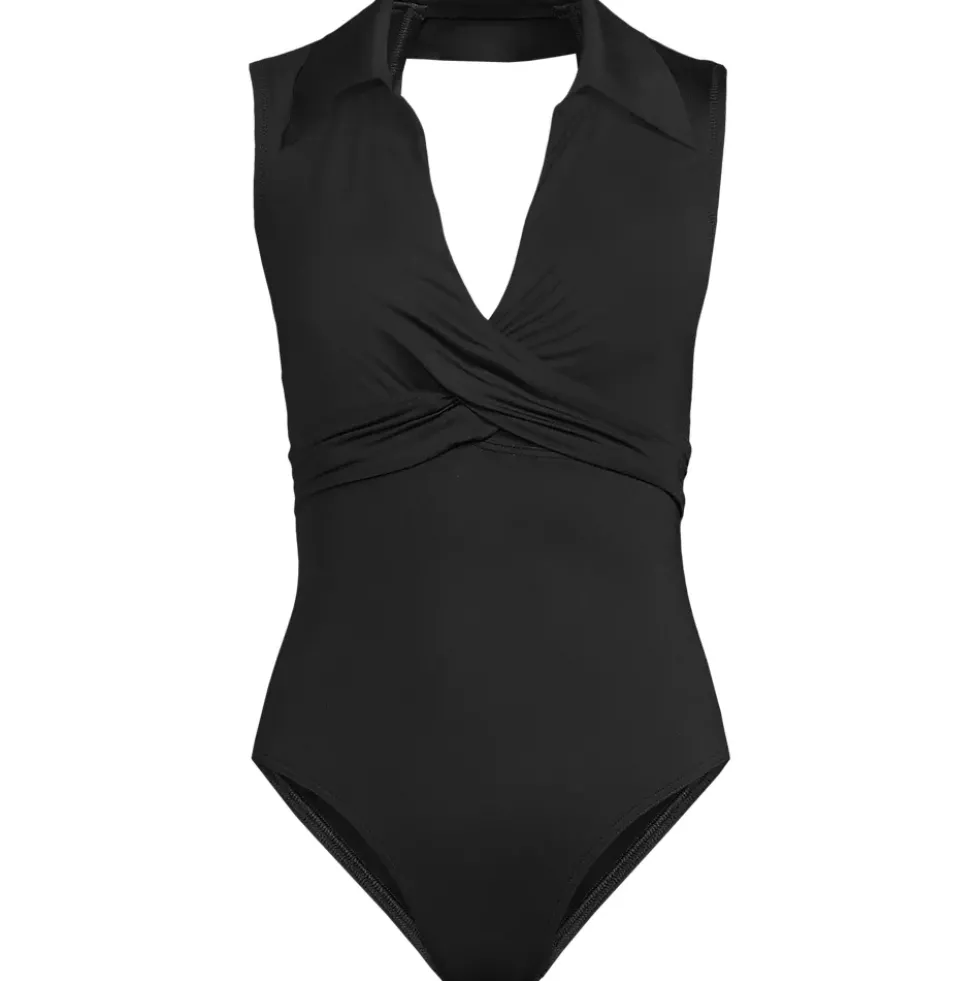 Women's Polo High Leg One Piece Swimsuit