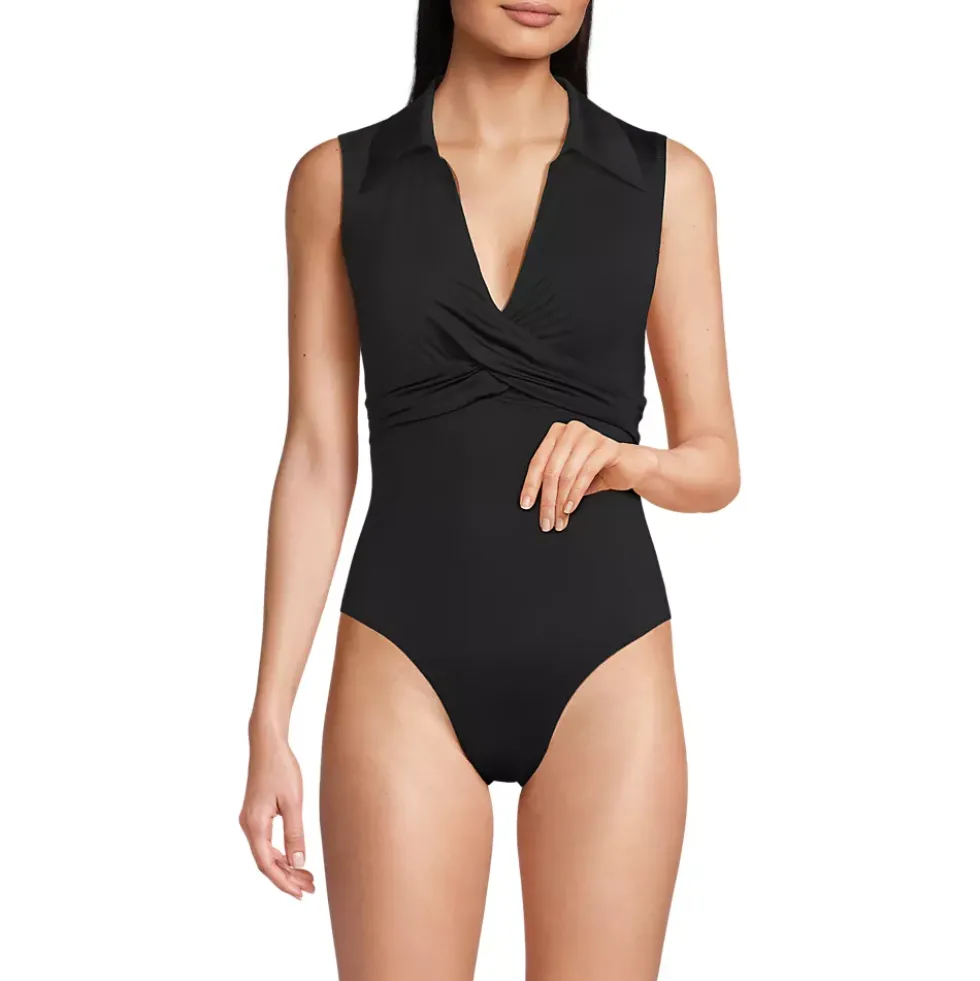 Women's Polo High Leg One Piece Swimsuit