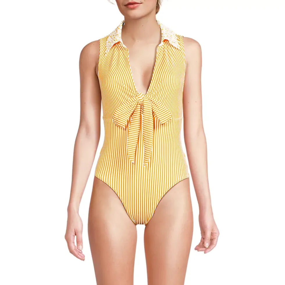 Women's Polo High Leg One Piece Swimsuit
