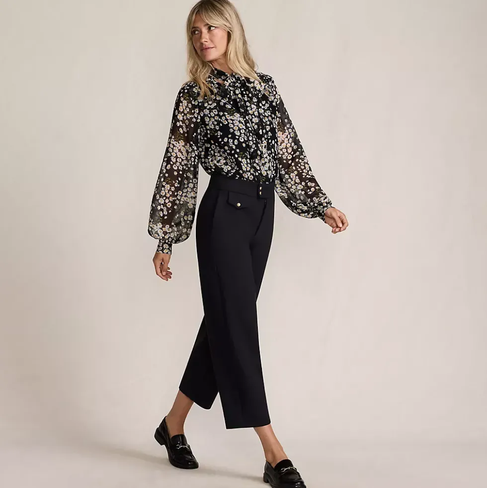 Women's Ponte High Rise Straight Leg Crop Pants