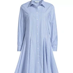 Women's Poplin Button Front Dress with Godets