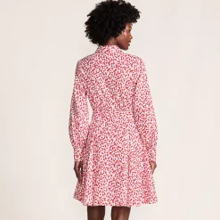 Women's Poplin Button Front Dress with Godets